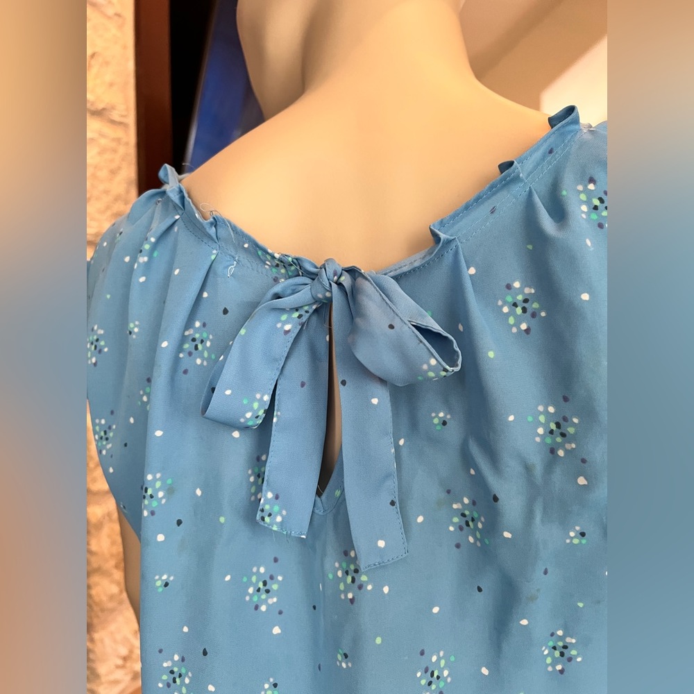 Lauren Conrad Tie Back Baby Blue Blouse Size Large - Picture 5 of 7
